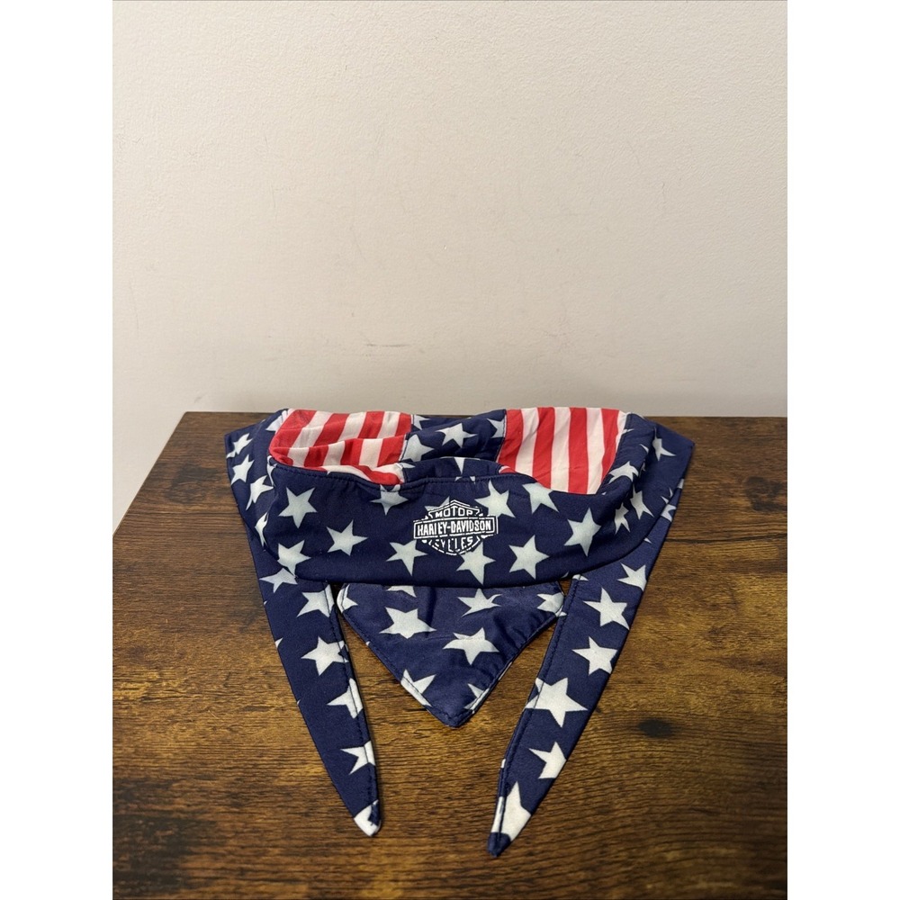 Harley-Davidson‎ USA Flag, Stars & Stripes Doo Rag, Skull Cap ~ Nylon/Spandex